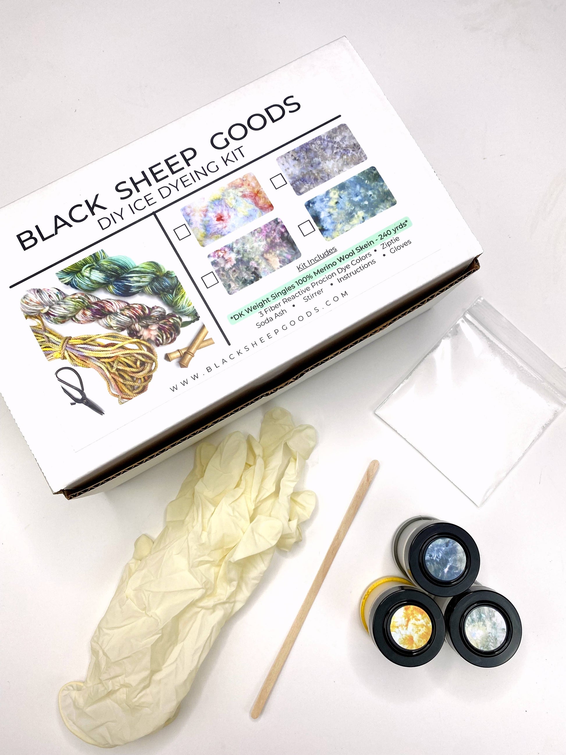 Black Sheep Goods DIY Ice Dyeing Kit - Bulky Weight Yarn Yarn