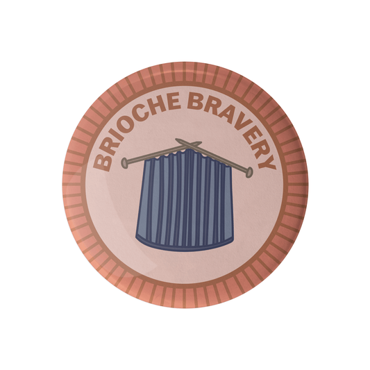 Camp Stitchwood Brioche Bravery Knitting Merit Badge