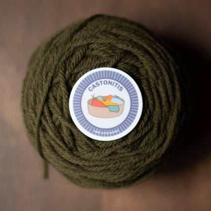 Camp Stitchwood Castonitis Badge Sticker Sticker