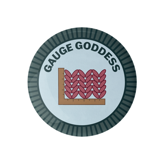 Camp Stitchwood Gauge Goddess Merit Badge Pin