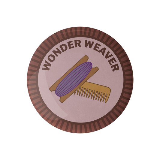 Camp Stitchwood Wonder Weaver Merit Badge Pin