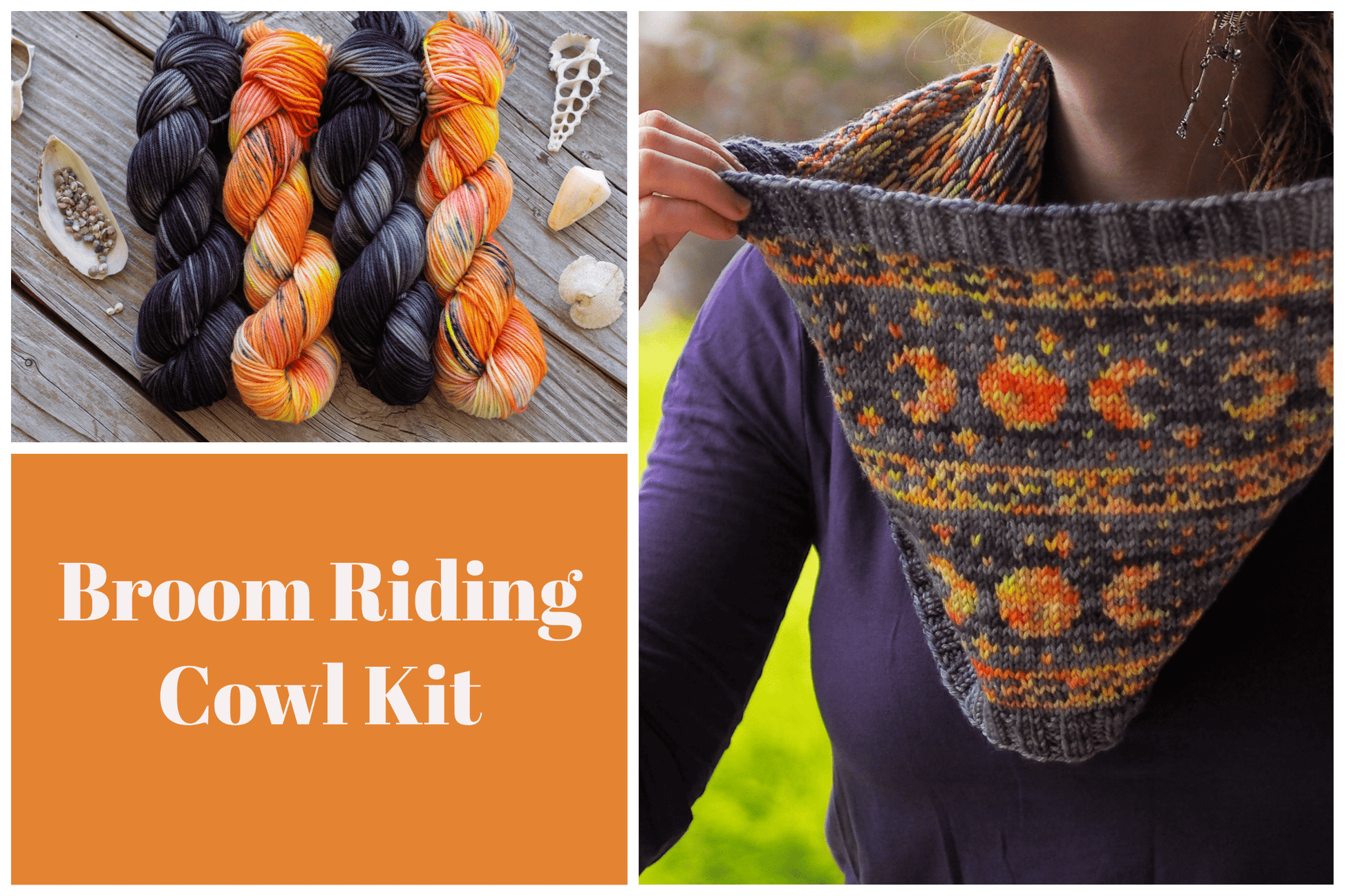 Cape May Fiber Broom Riding Knitting Cowl Kit Yarn