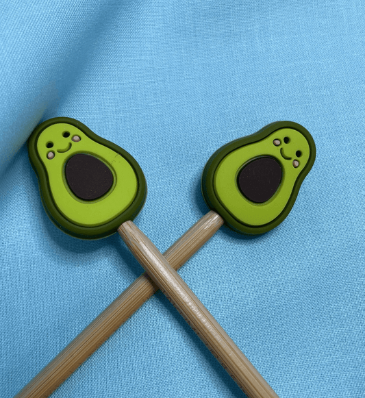 Comma Craft Co Avocado - Knitting Needle Point Protectors Stitch Stoppers Point Protectors