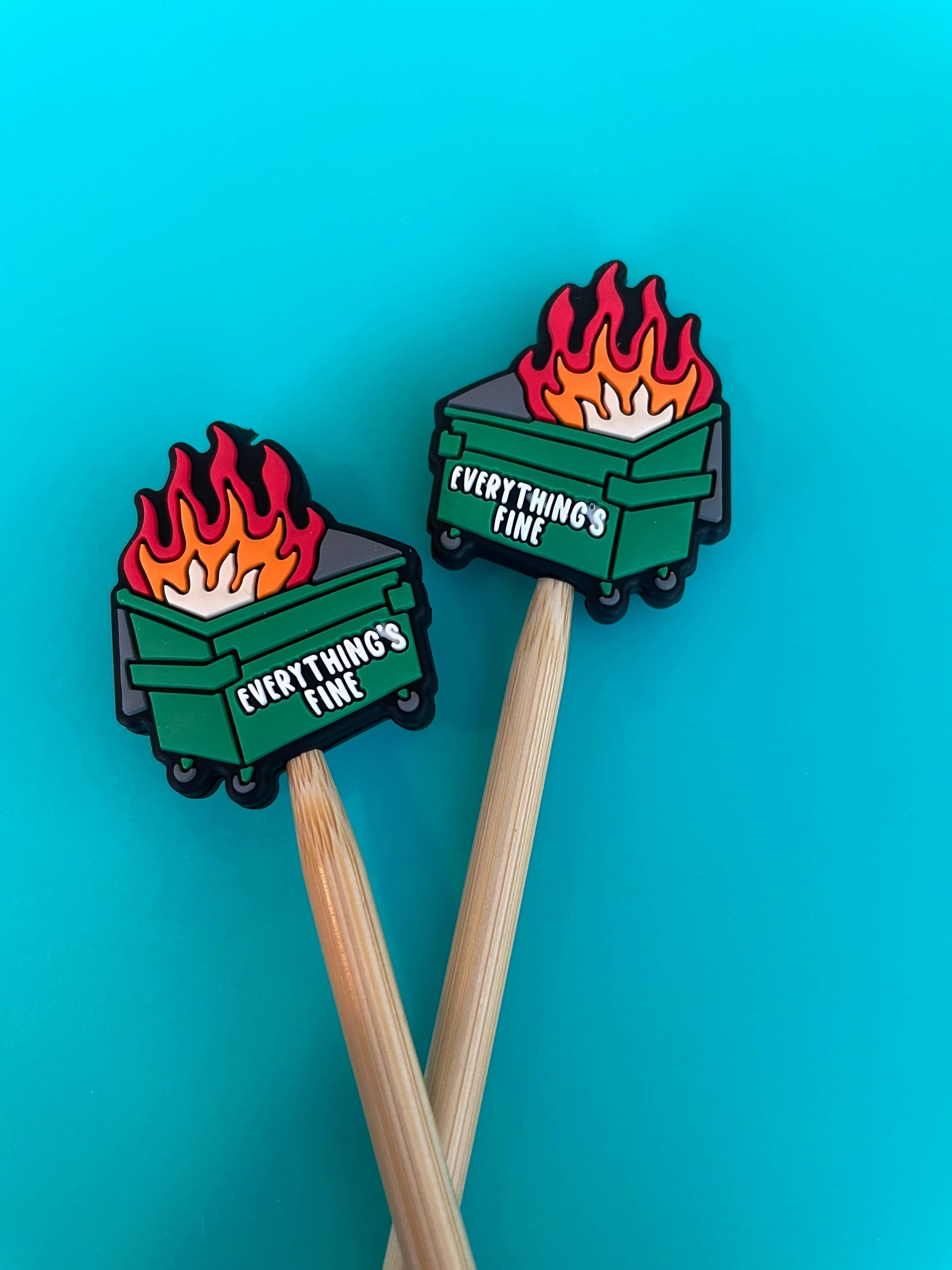 Comma Craft Co Dumpster Fire Everything's Fine Needle Point Protectors Point Protectors