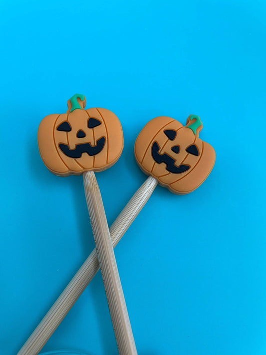 Comma Craft Co Jack O Lantern Knitting Needle Protectors Point Protectors