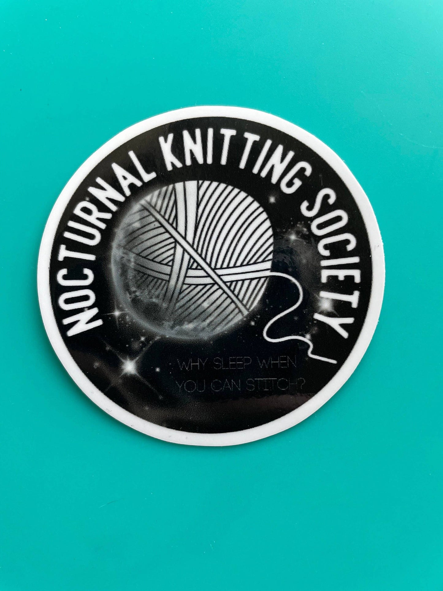 Comma Craft Co Vinyl Sticker - Nocturnal Knitting Society Sticker