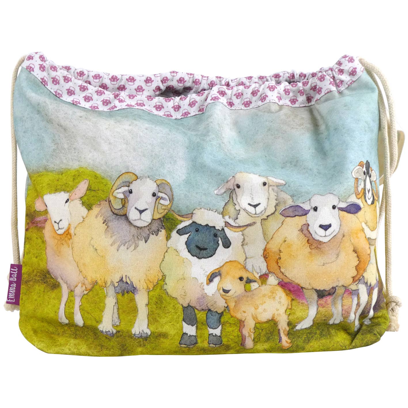 Emma Ball Ltd Felted Sheep Drawstring Bag