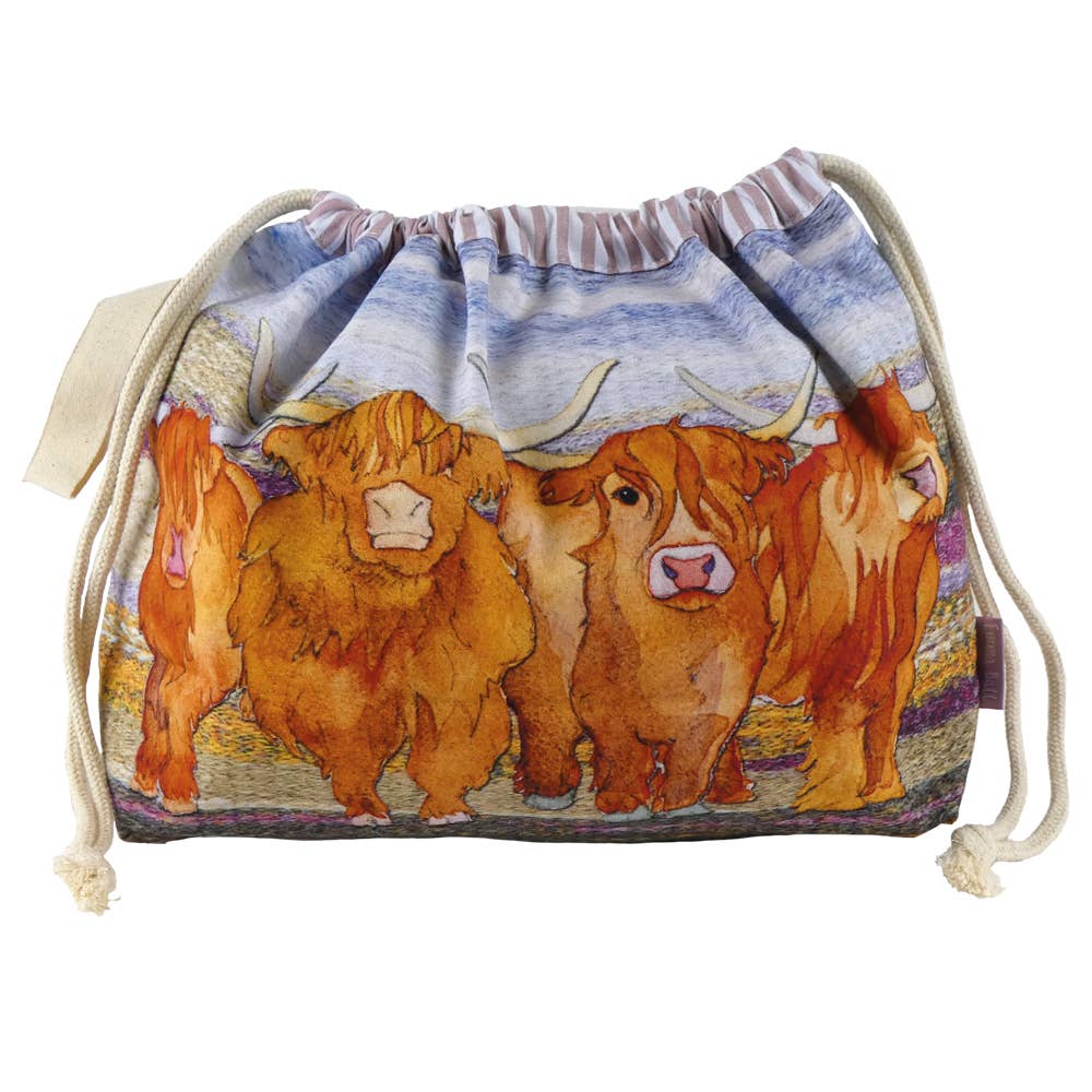 Emma Ball Ltd Highland Coo - Drawstring Bag