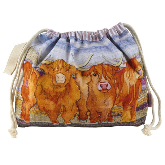 Emma Ball Ltd Highland Coo - Drawstring Bag