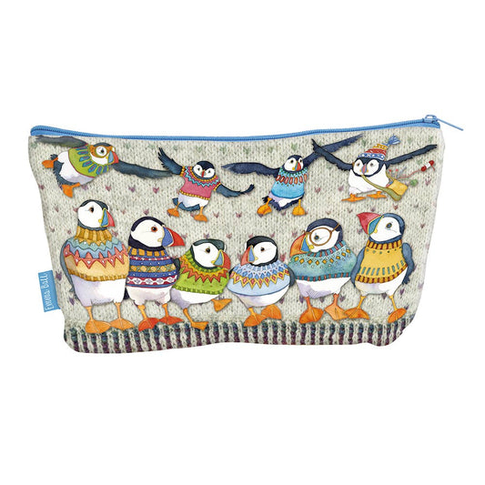 Emma Ball Ltd Woolly Puffins II, Zipped Pouch