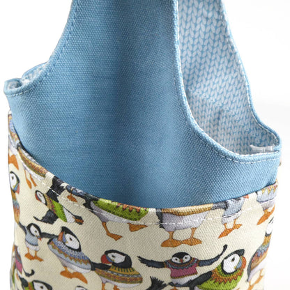 Emma Ball Ltd Woolly Puffins Small Wrist Bag