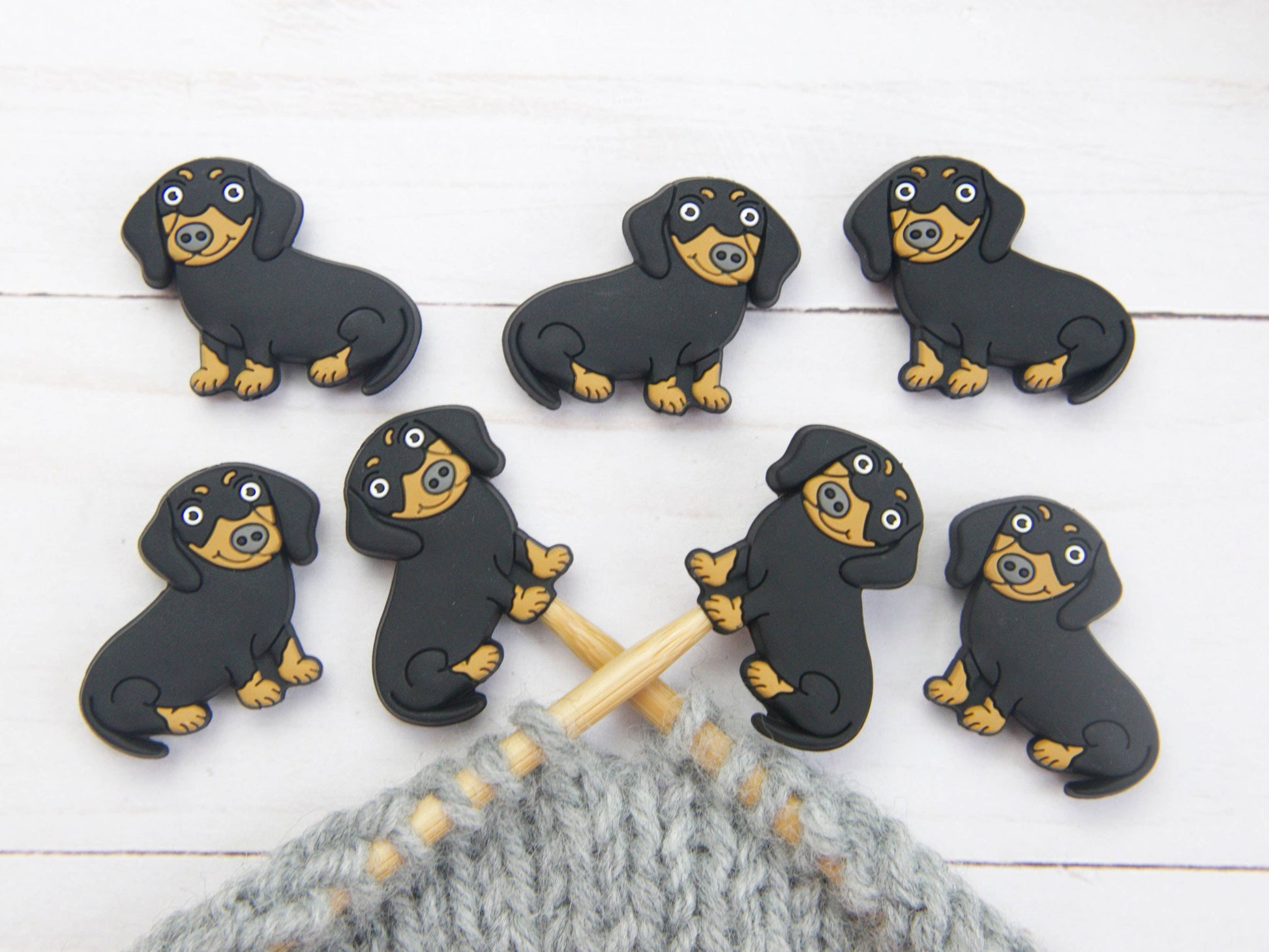 Fox & Pine Stitches Black Dachshund | Stitch Stoppers Notions and Tools