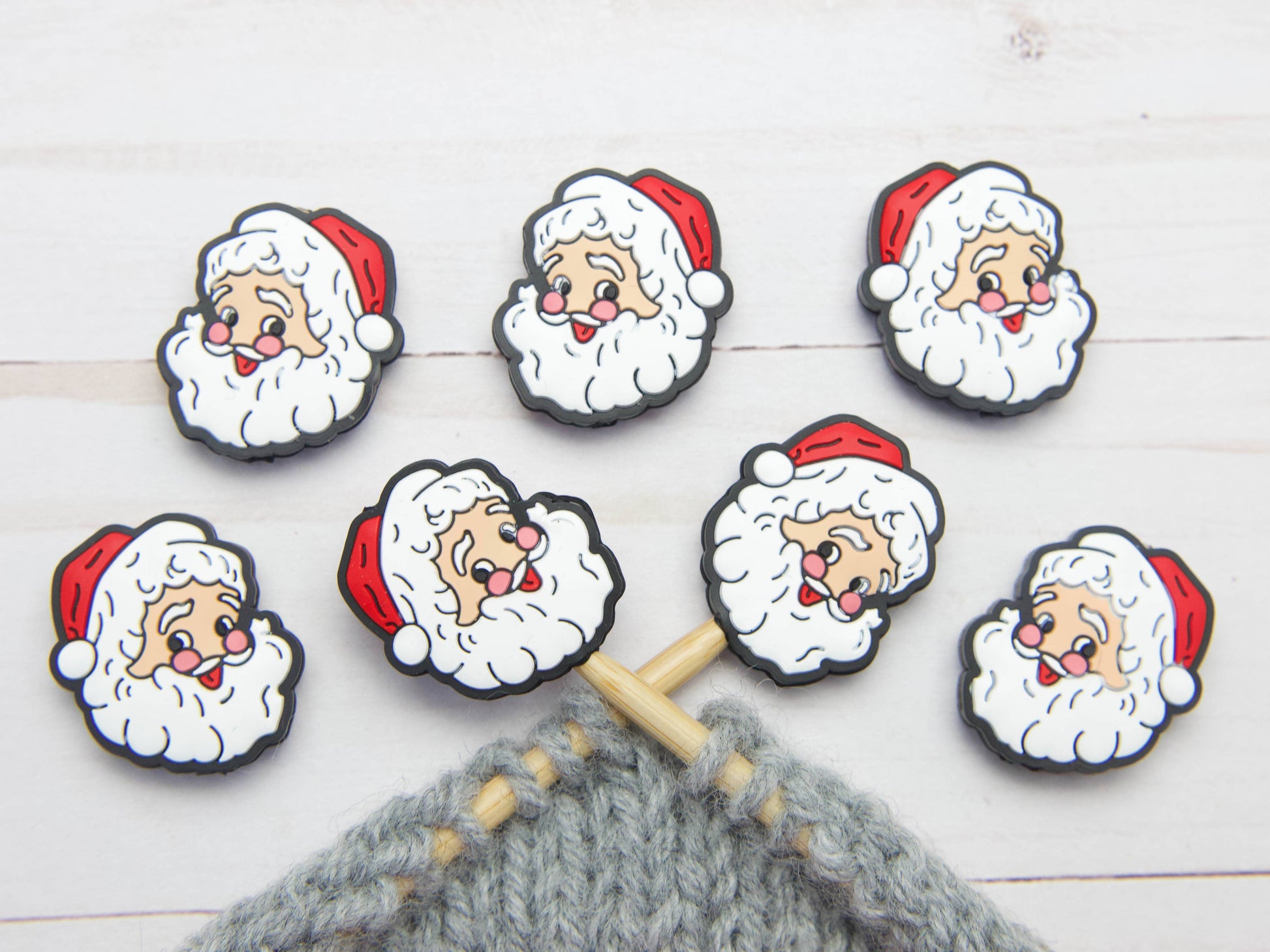 Fox & Pine Stitches Classic Santa | Stitch Stoppers Point Protectors Knitting Point Protectors