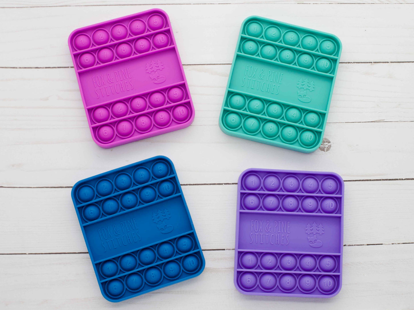Fox & Pine Stitches Colorful Row Counters | Knitting & Crochet Yarn Cozies