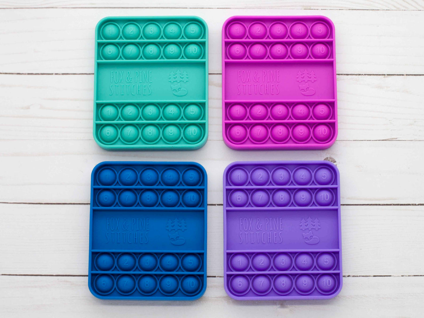 Fox & Pine Stitches Colorful Row Counters | Knitting & Crochet Yarn Cozies