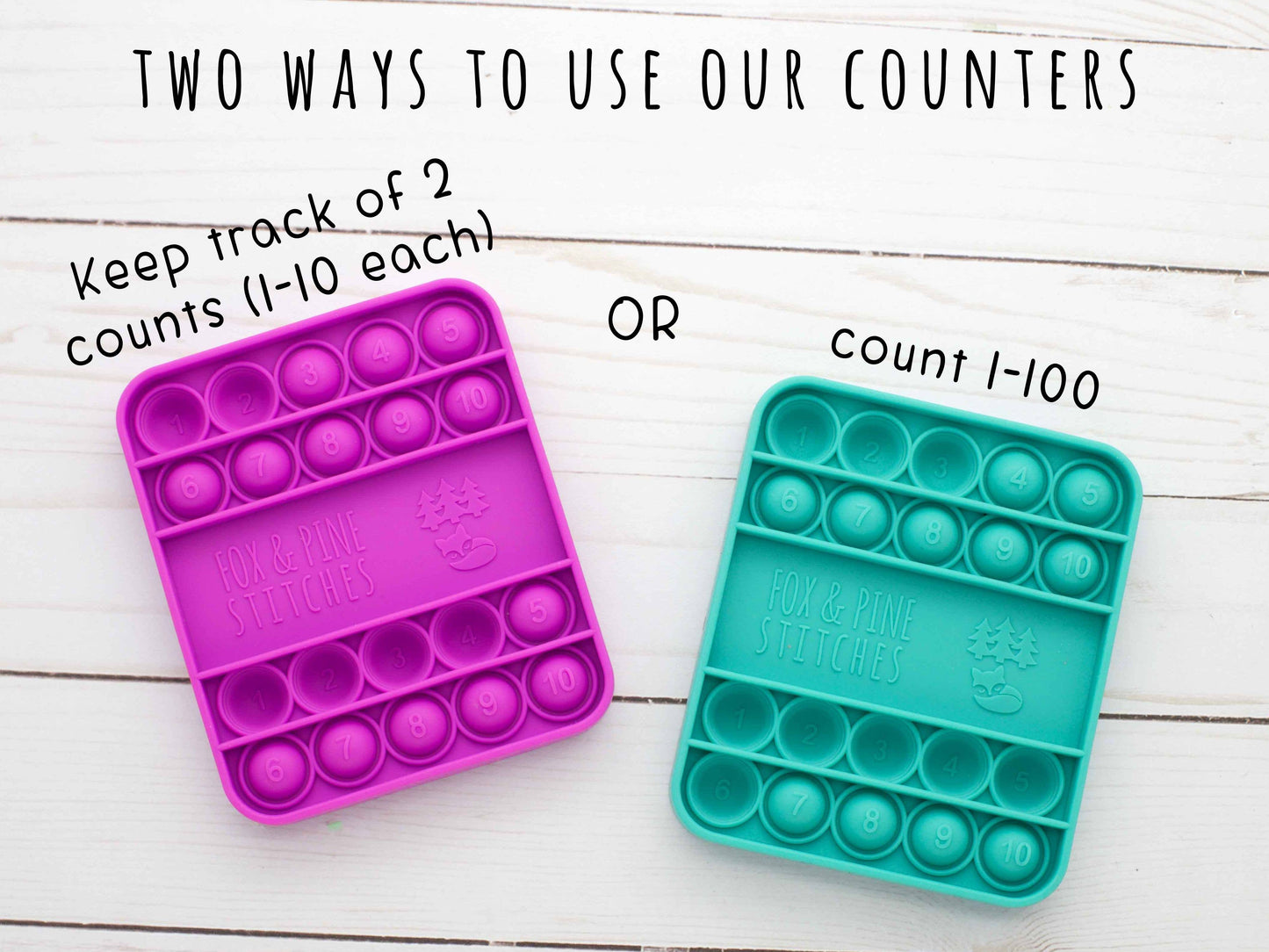 Fox & Pine Stitches Colorful Row Counters | Knitting & Crochet Yarn Cozies