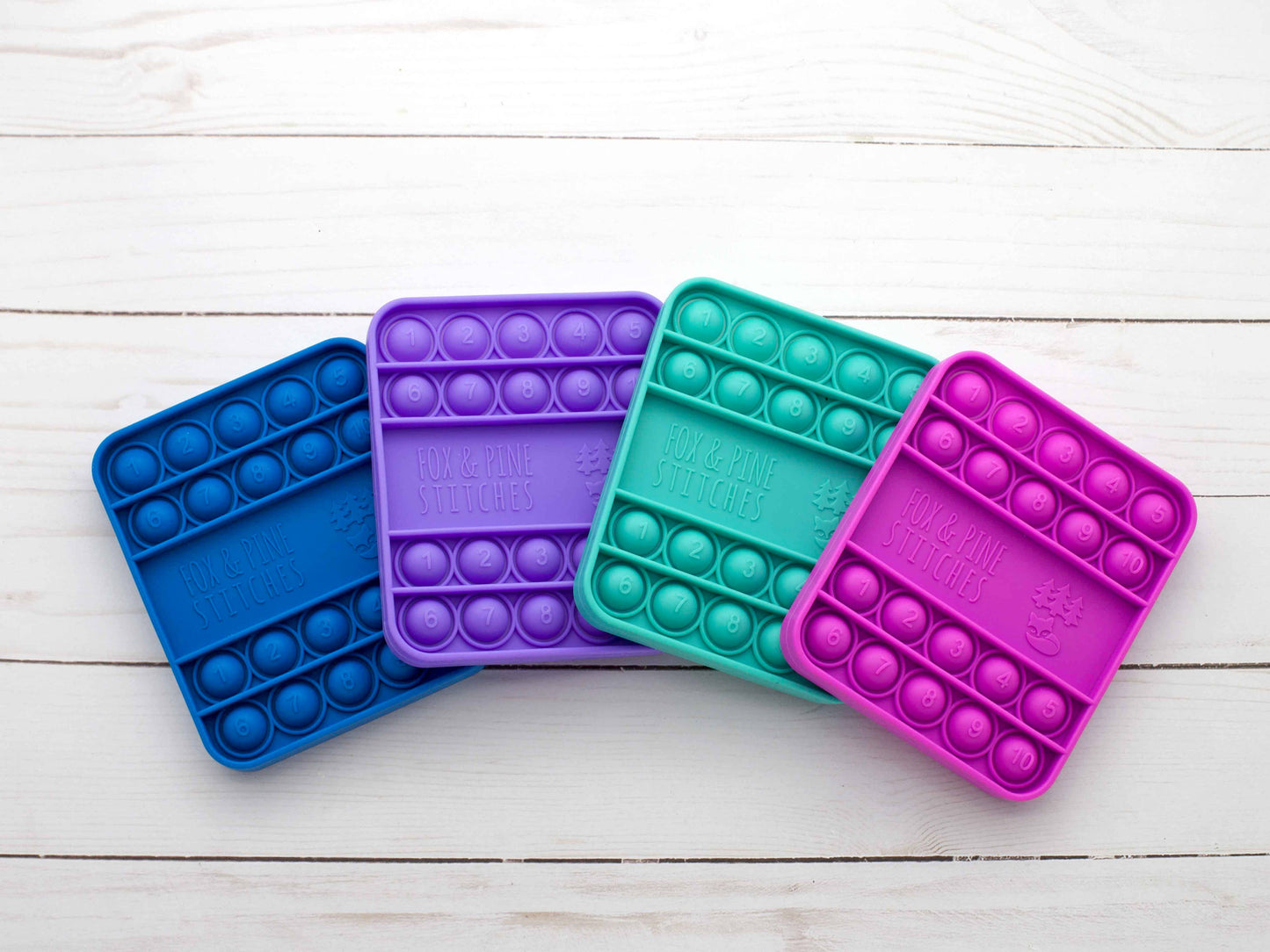 Fox & Pine Stitches Colorful Row Counters | Knitting & Crochet Yarn Cozies