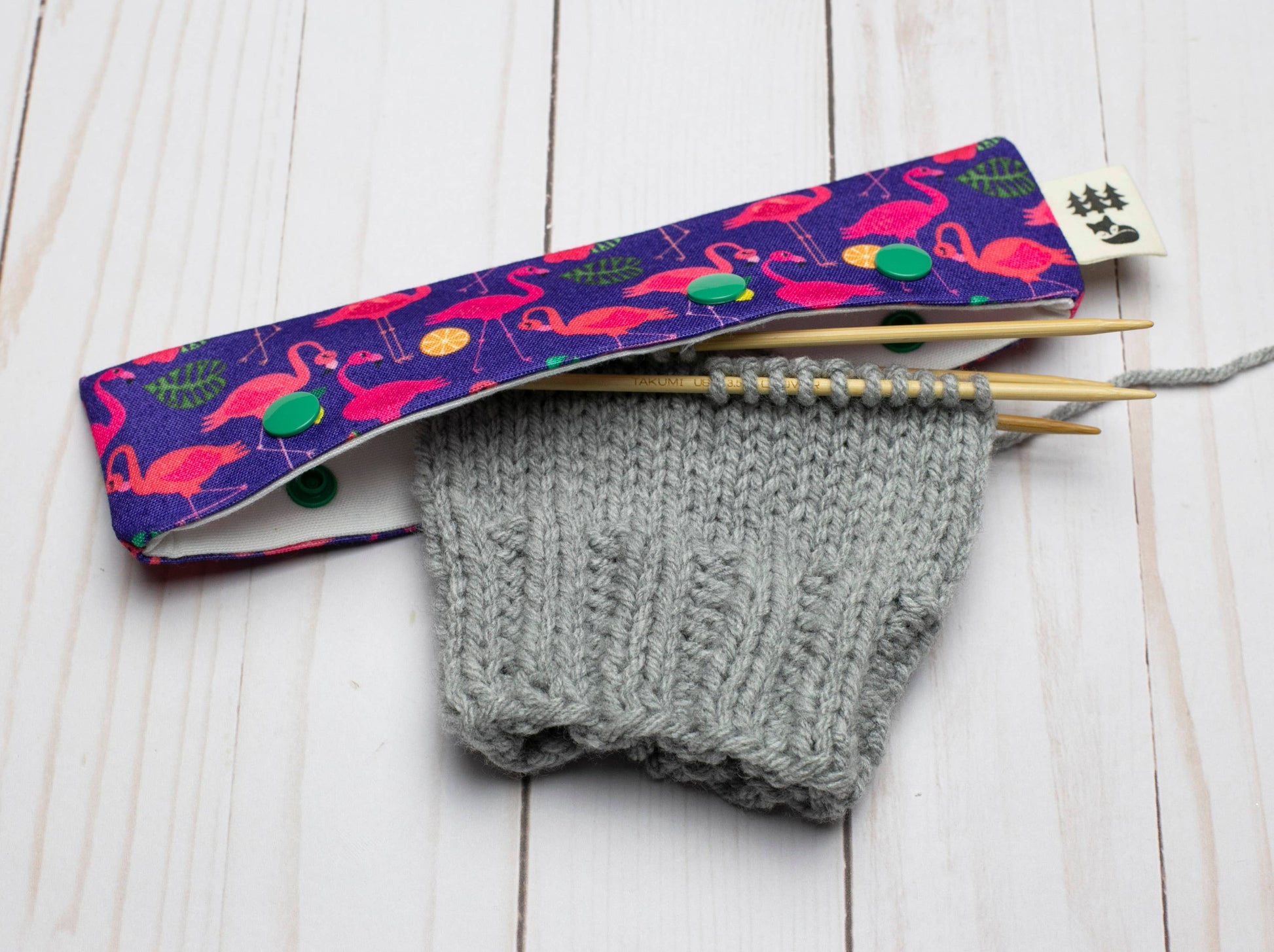 Fox & Pine Stitches Fancy Flamingo | DPN Holder Needle Holders