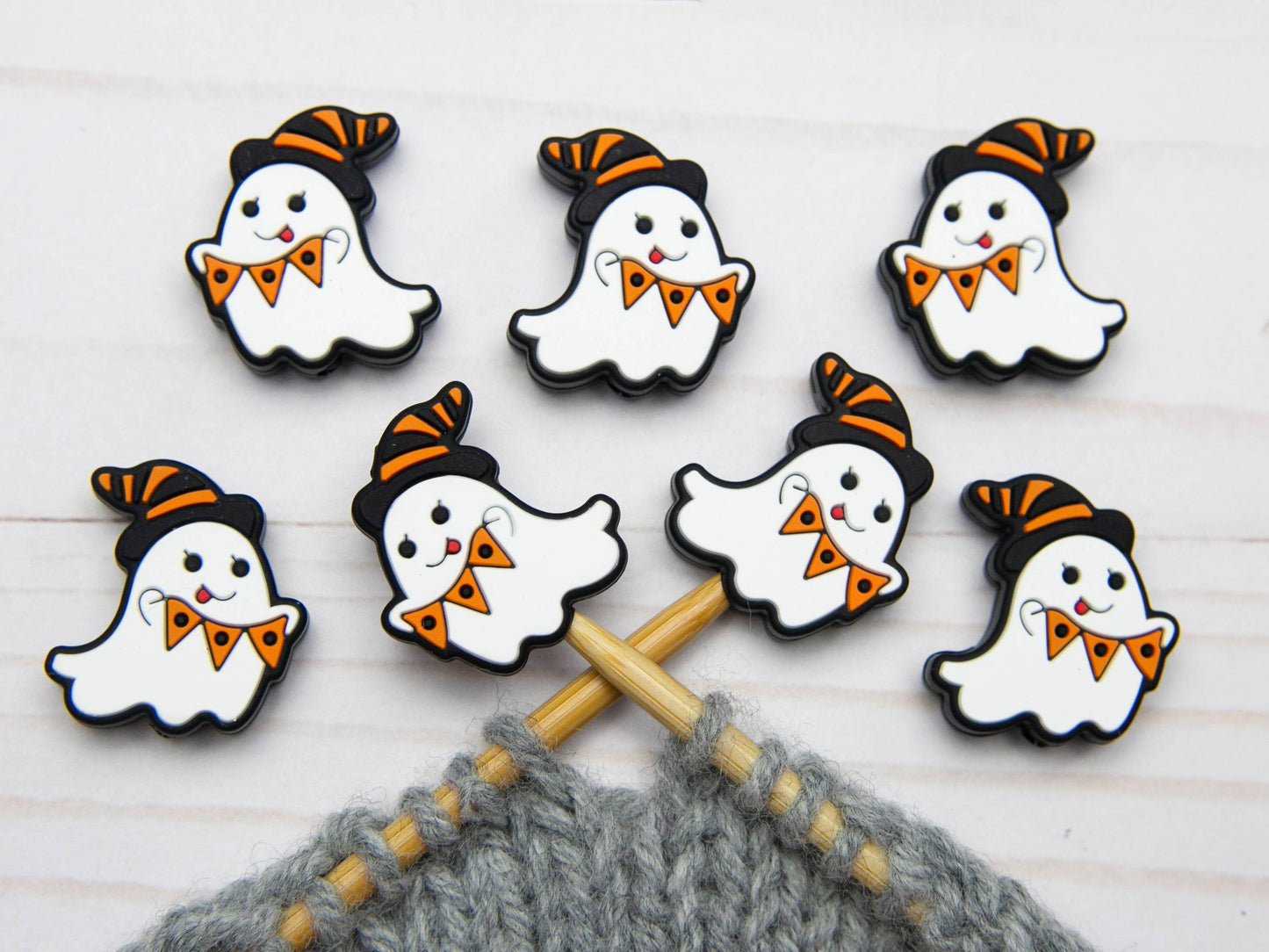 Fox & Pine Stitches Halloween Ghost Needle Point Protectors Needle Holders