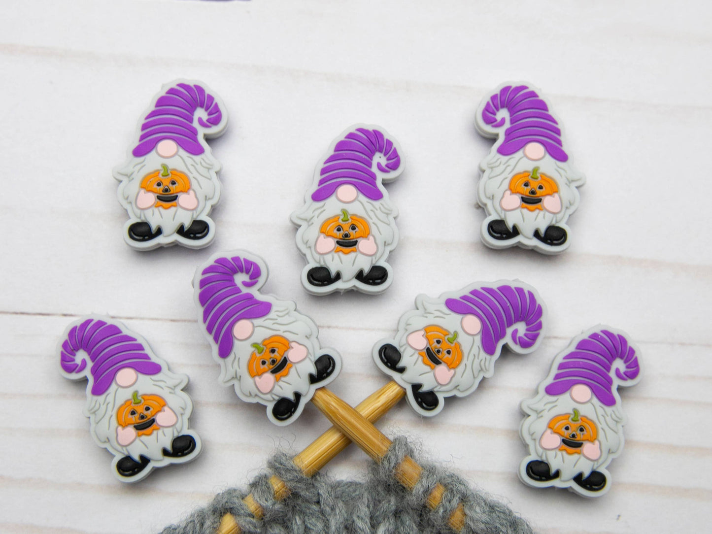 Fox & Pine Stitches Halloween Gnome Needle Point Protectors Needle Holders