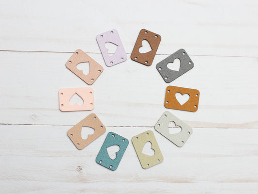 Fox & Pine Stitches Heart | Horizontal Tags Faux Leather Notions and Tools
