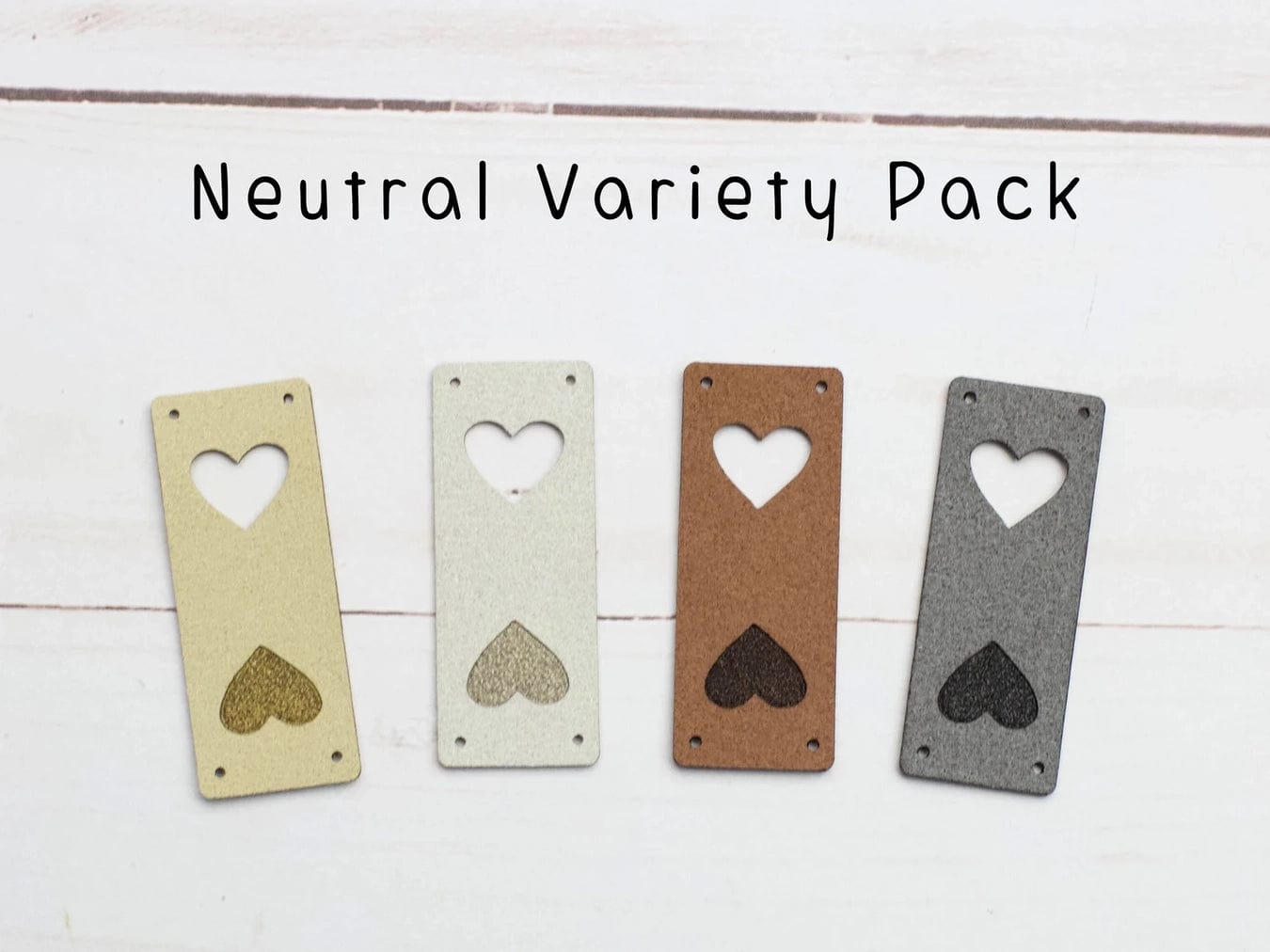 Fox & Pine Stitches Neutral Variety Pack Heart Fold Over Tags Tags and Cards
