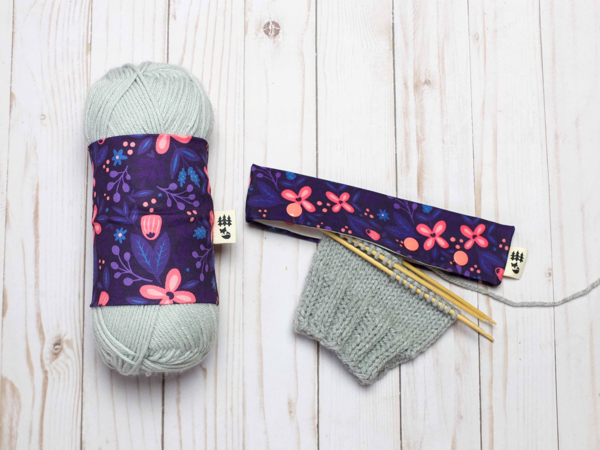 Fox & Pine Stitches Purple Floral | DPN Holder Needle Holders