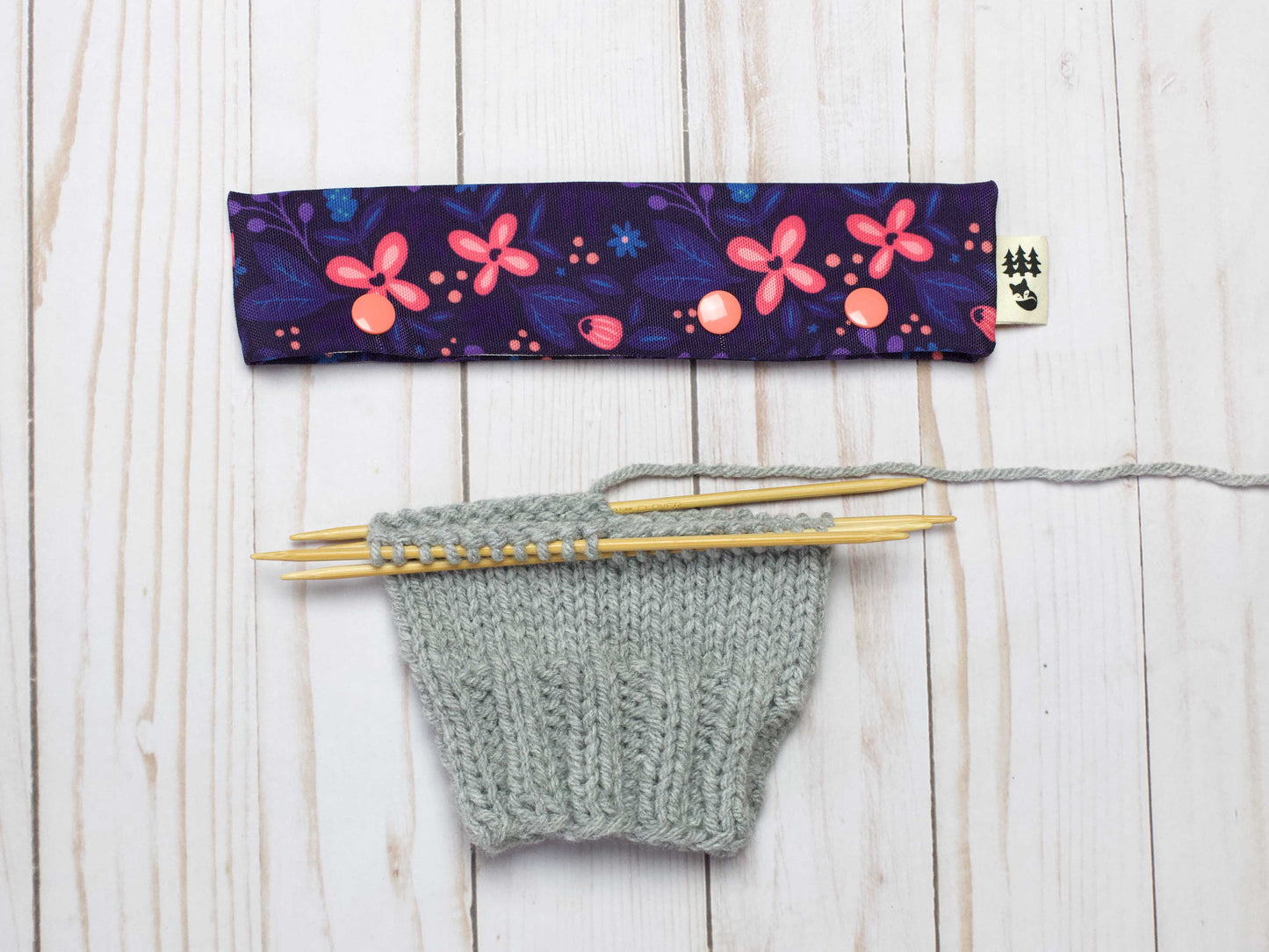 Fox & Pine Stitches Purple Floral | DPN Holder Needle Holders