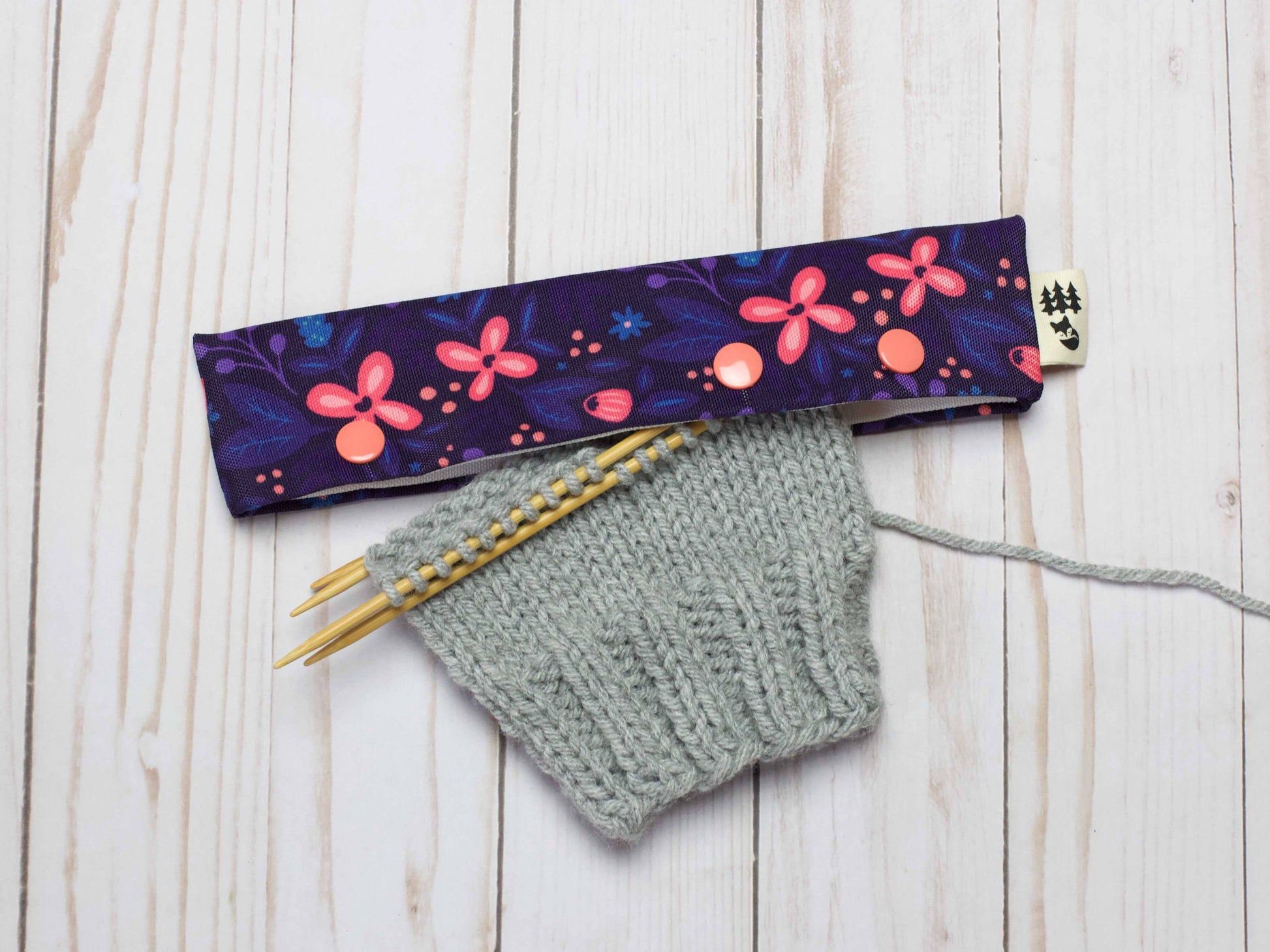 Fox & Pine Stitches Purple Floral | DPN Holder Needle Holders