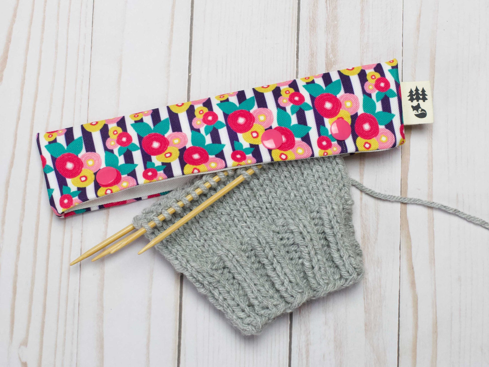 Fox & Pine Stitches Stripes + Flowers | DPN Holder Needle Holders