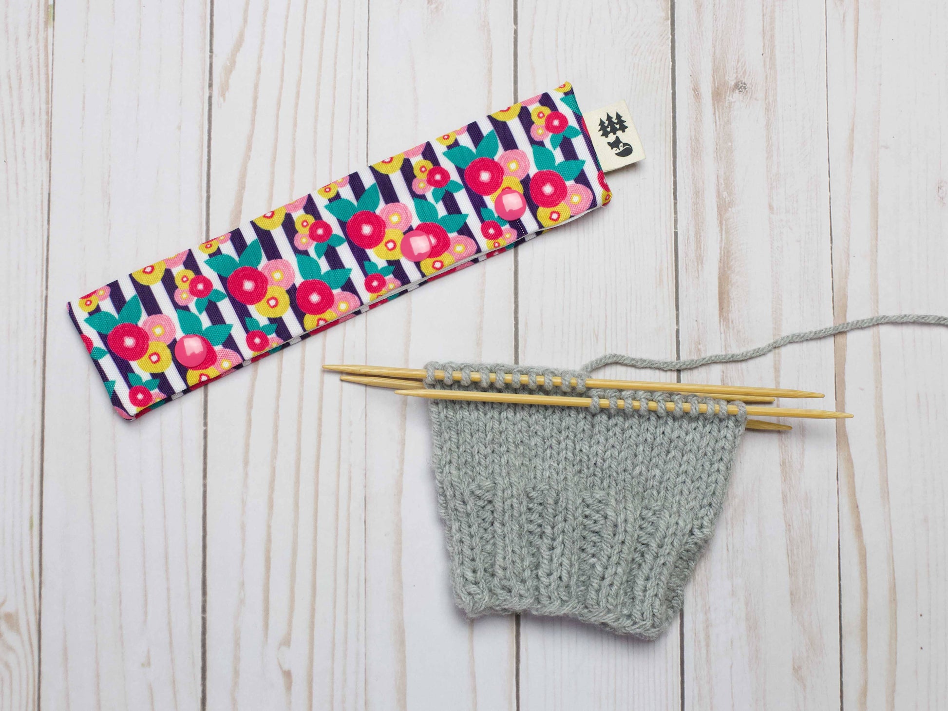 Fox & Pine Stitches Stripes + Flowers | DPN Holder Needle Holders