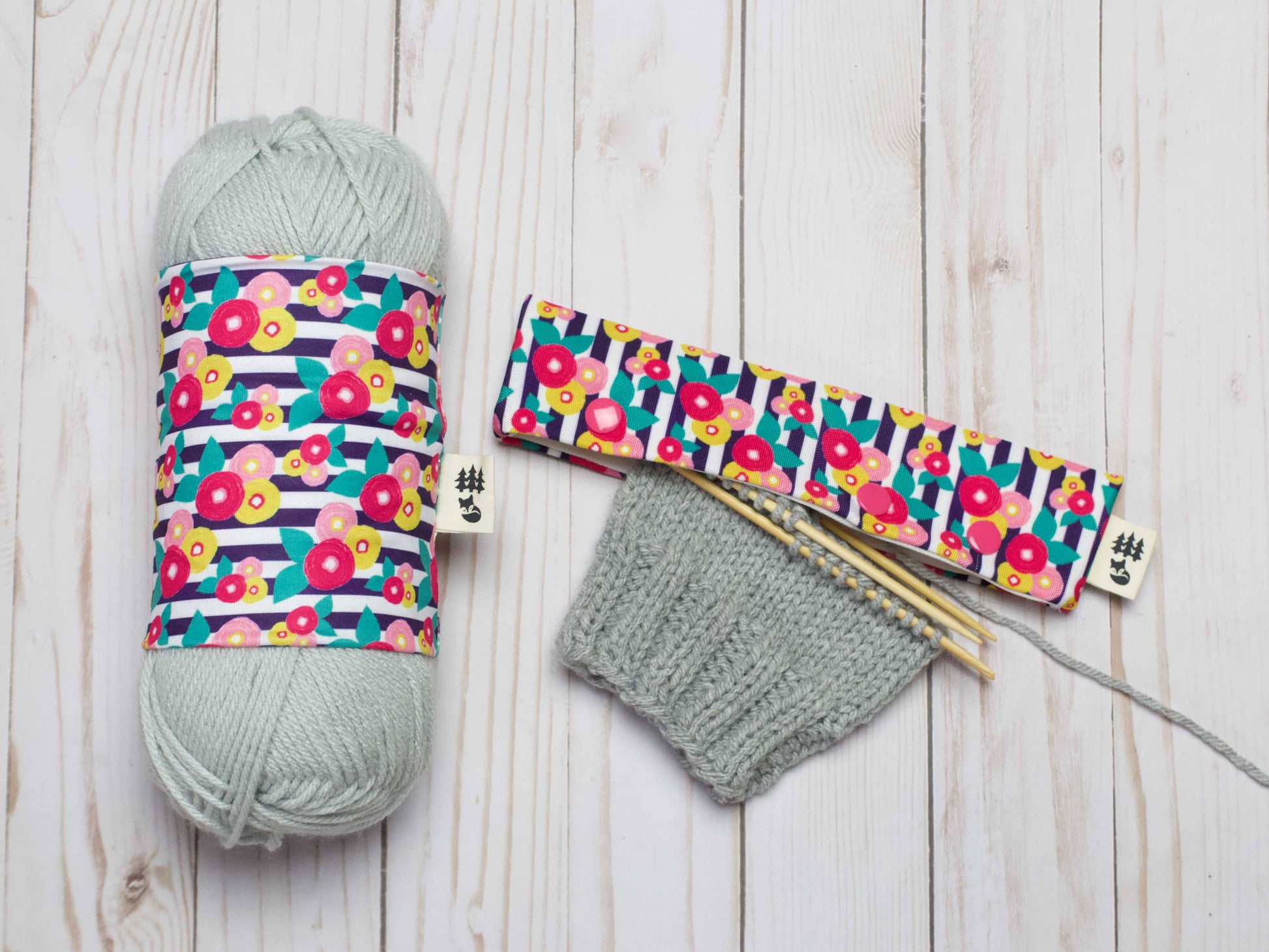 Fox & Pine Stitches Stripes + Flowers | DPN Holder Needle Holders