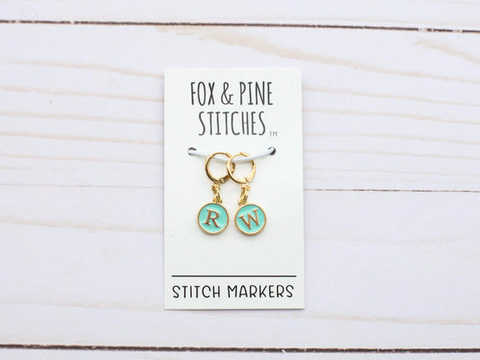 Fox & Pine Stitches Teal Right Wrong Side | Stitch Markers Knitting Notions Stitch markers