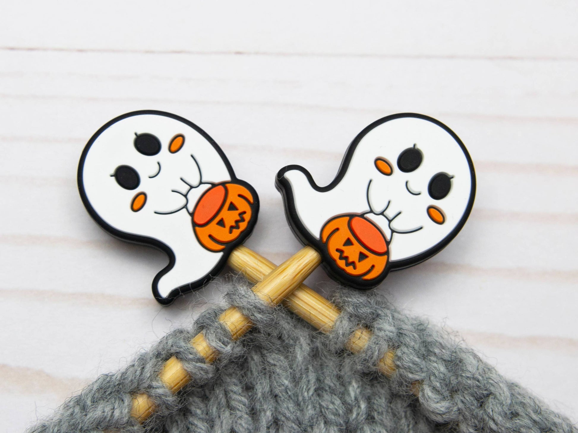 Fox & Pine Stitches Trick Or Treating Ghost Needle Point Protectors Needle Holders