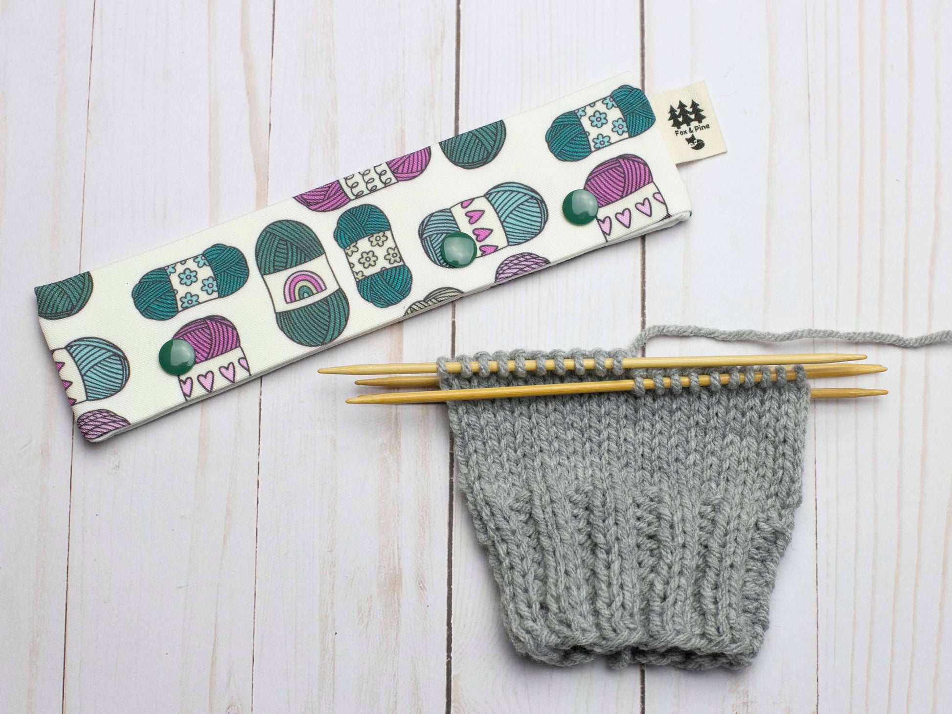 Fox & Pine Stitches Yarn Skein | DPN Holder Needle Holders