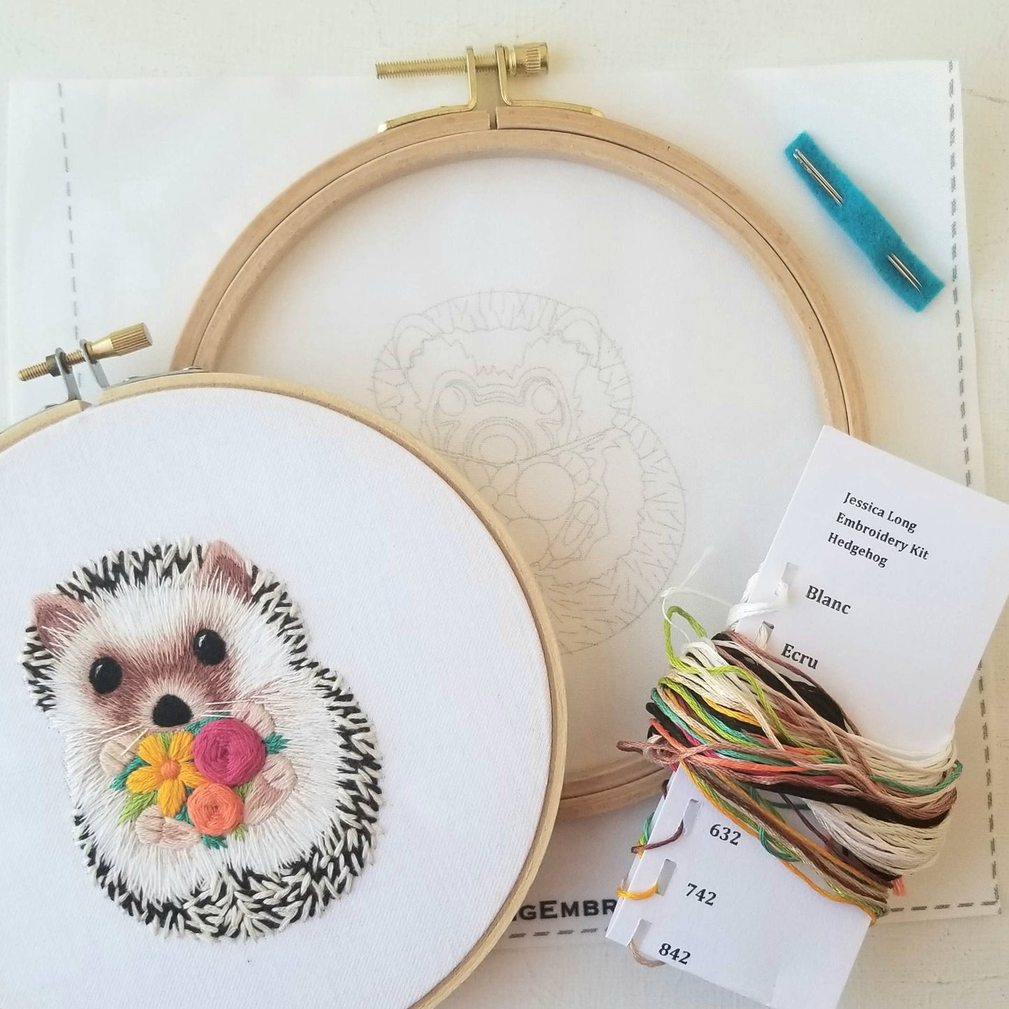 Jessica Long Embroidery Hedgehog Embroidery Kit Embroidery Kit