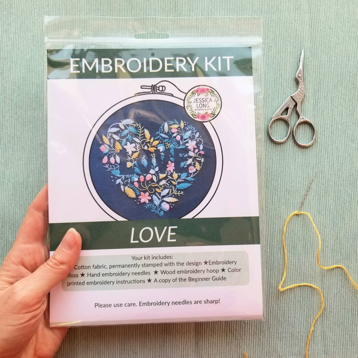 Jessica Long Embroidery "Love" hand embroidery kit Embroidery Kit