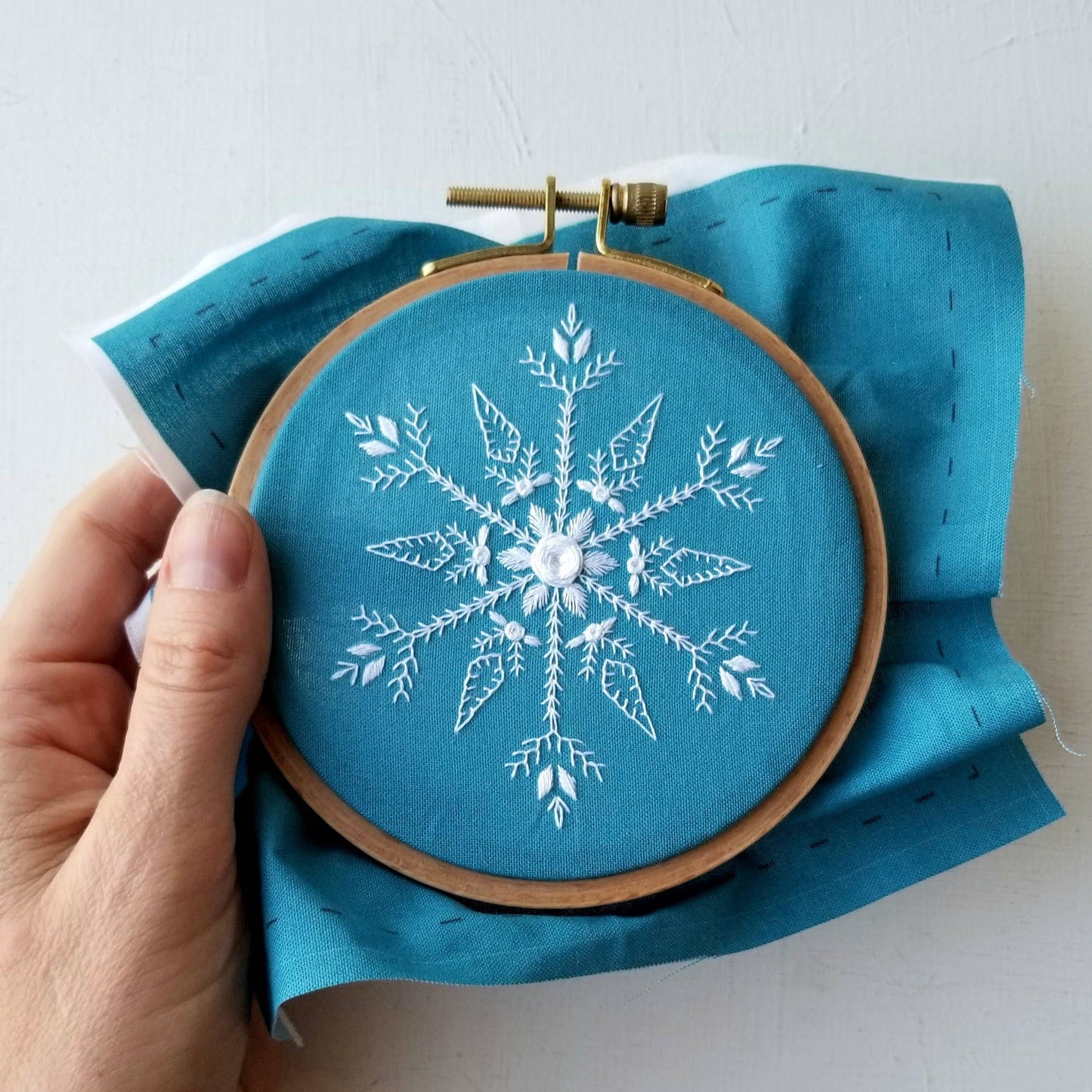 Jessica Long Embroidery Mini Snowflake Sampler Handmade Ornament Kit Embroidery Kit