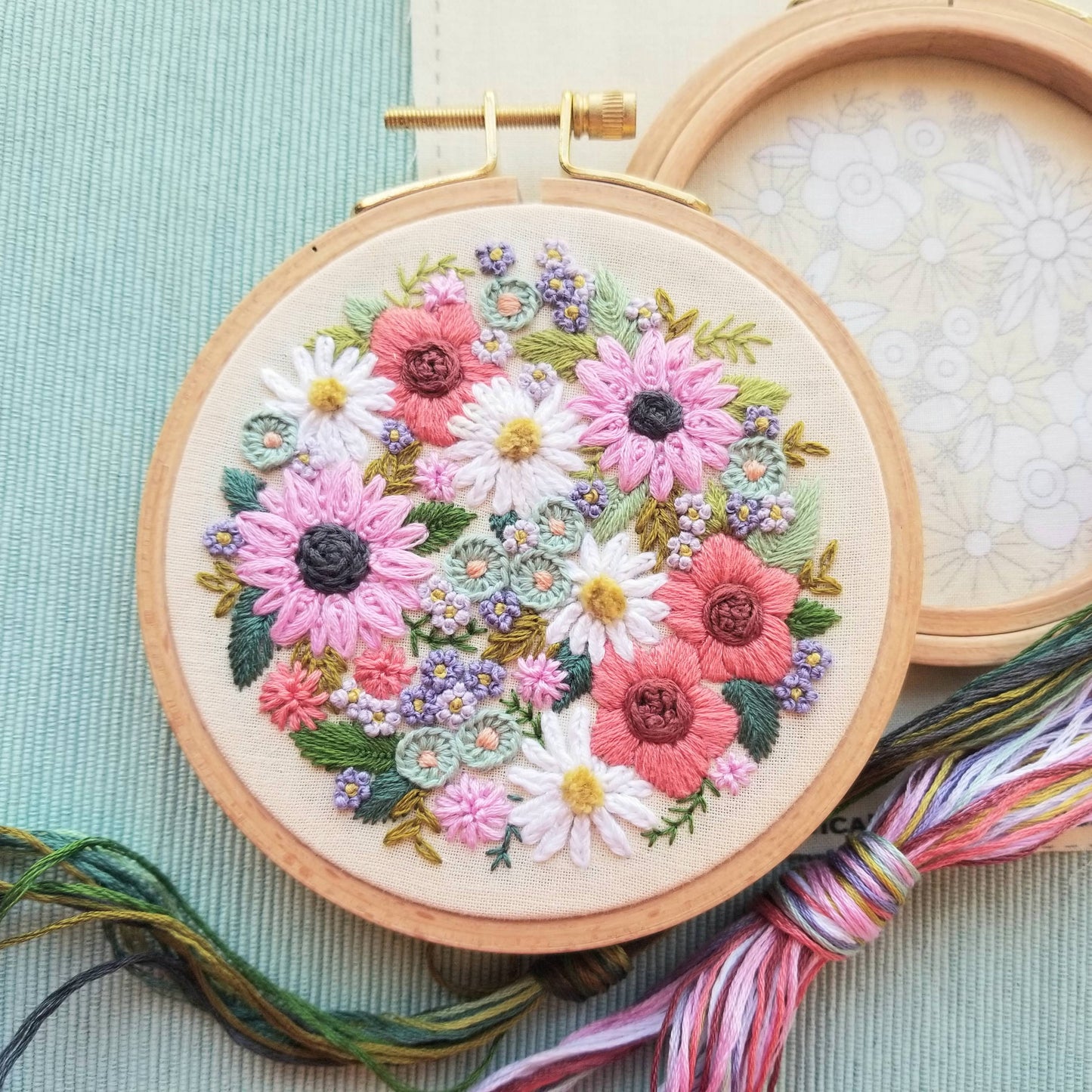 Jessica Long Embroidery Wildflower Sampler Embroidery Craft Kit Embroidery Kit