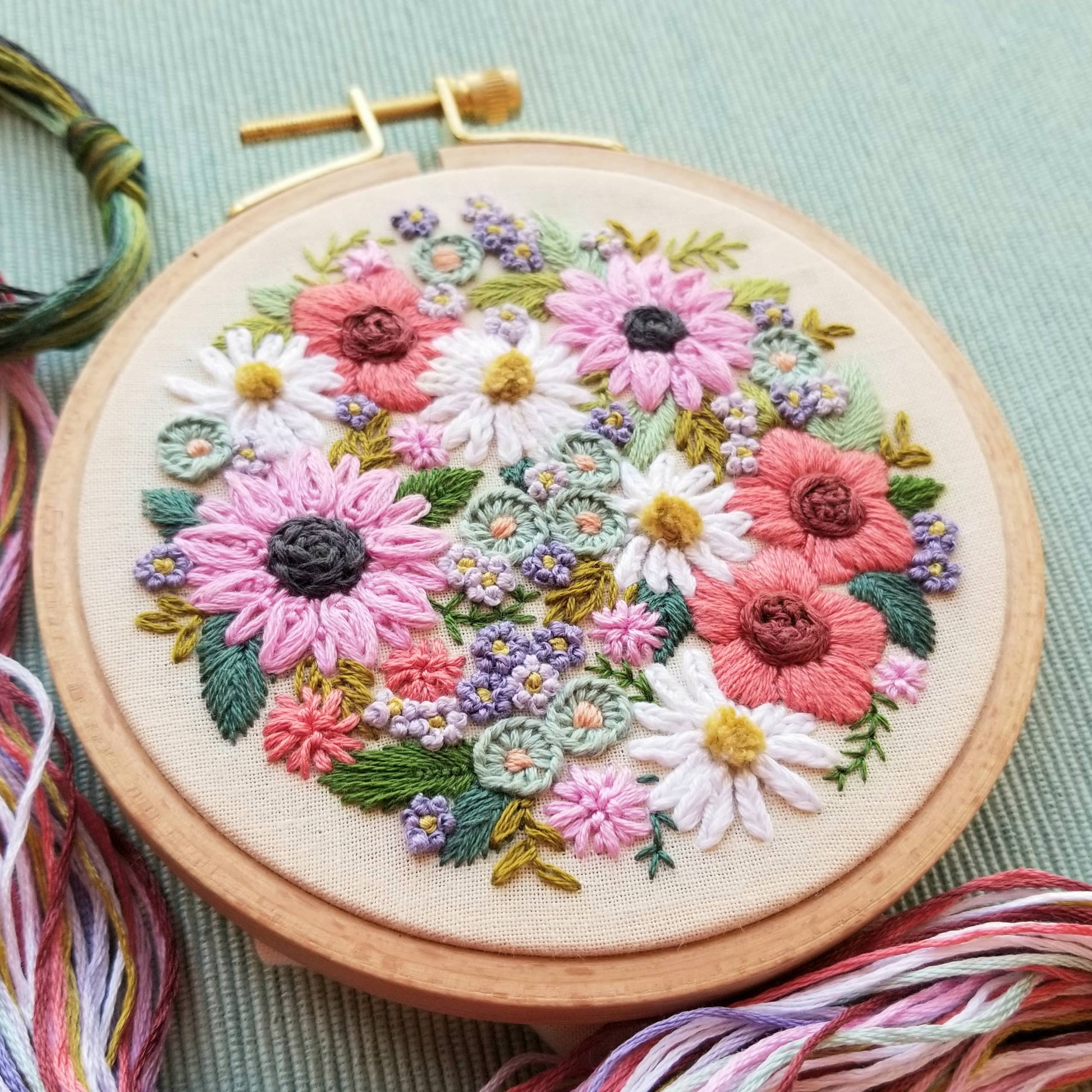 Jessica Long Embroidery Wildflower Sampler Embroidery Craft Kit Embroidery Kit