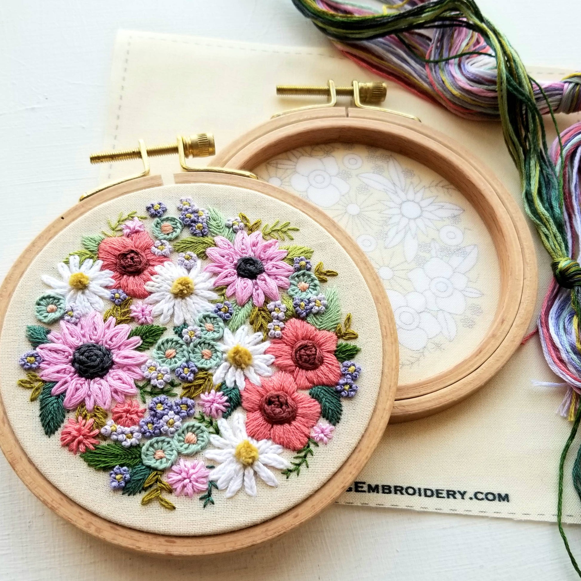 Jessica Long Embroidery Wildflower Sampler Embroidery Craft Kit Embroidery Kit