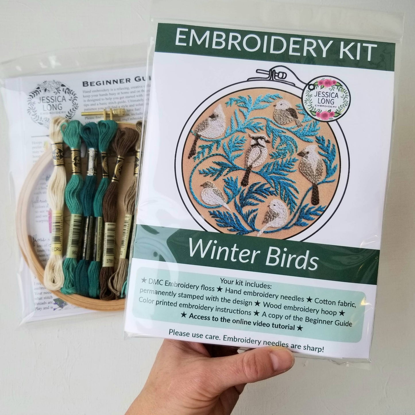 Jessica Long Embroidery Winter Birds Embroidery Kit Embroidery Kit