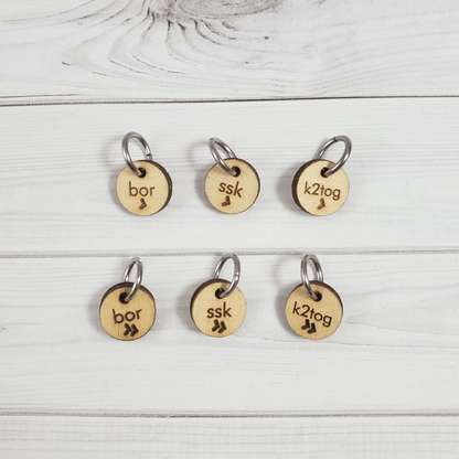 Katrinkles Ring Style - Card of 6 - $15 Sock Instruction Stitch Marker Set Stitch markers