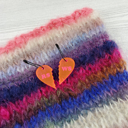 Katrinkles RS WS Heart Best Friend Stitch Markers