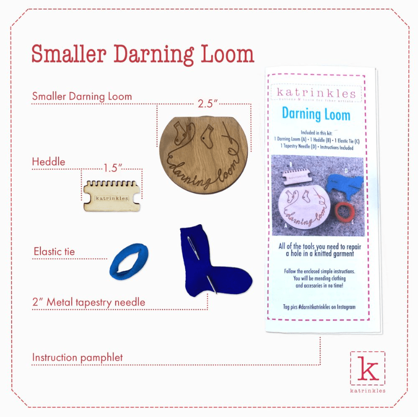 Katrinkles Smaller Darning Loom Kit - $36 Smaller Darning and Mending Loom Kit Notions and Tools