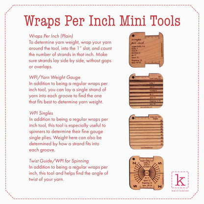 Katrinkles Wraps Per Inch Yarn Weight Gauge Mini Tool Notions and Tools