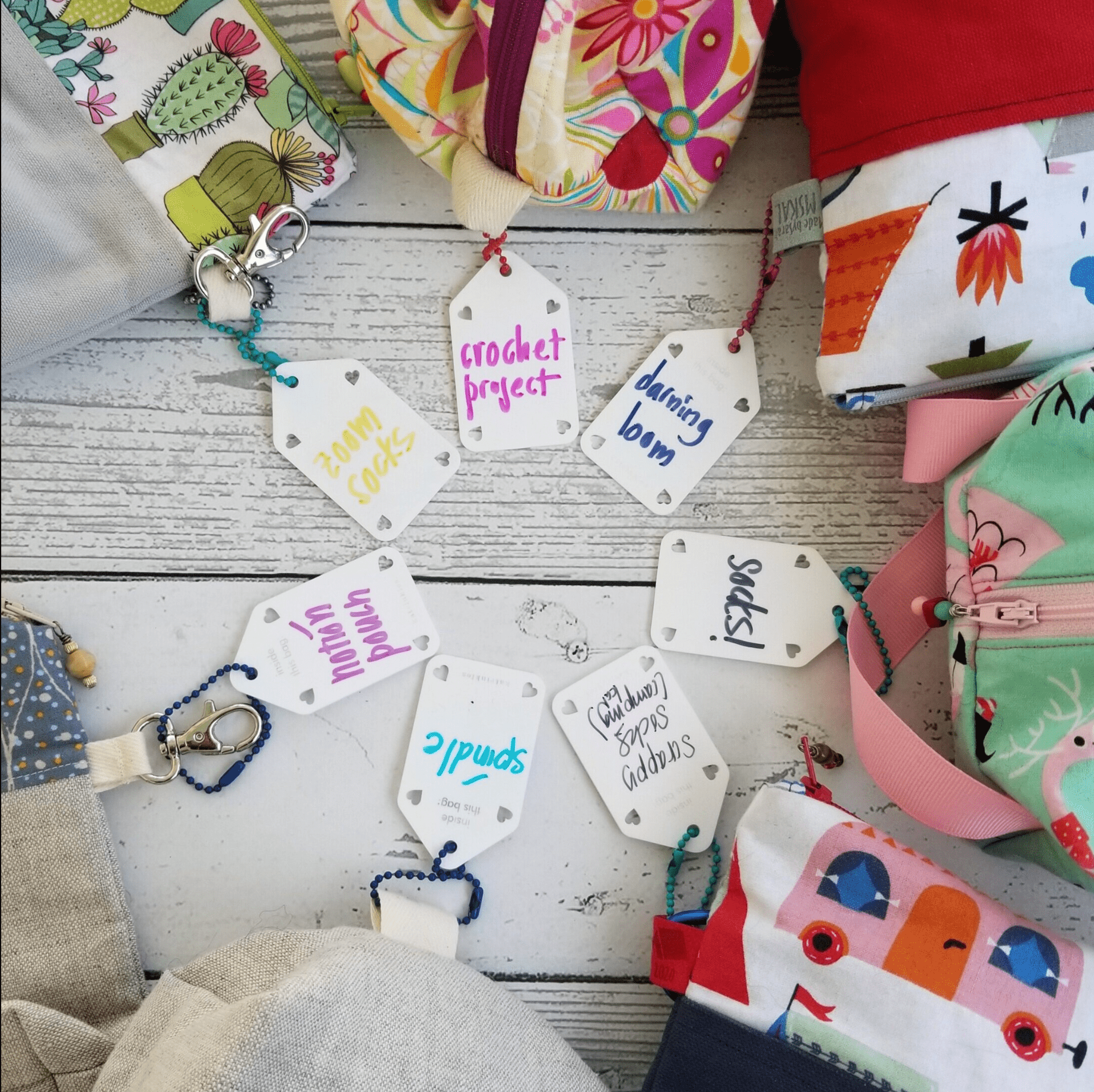 Katrinkles Write On / Wipe Off Acrylic White Project Bag Tags Notions and Tools