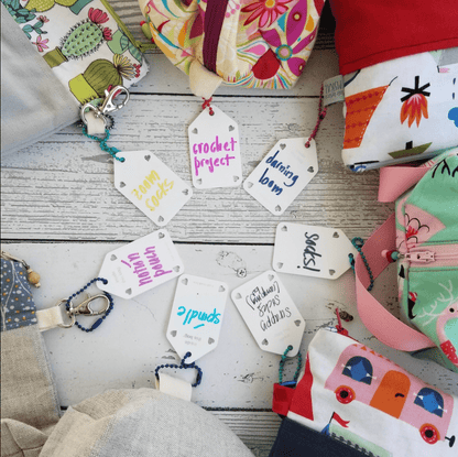 Katrinkles Write On / Wipe Off Acrylic White Project Bag Tags Notions and Tools