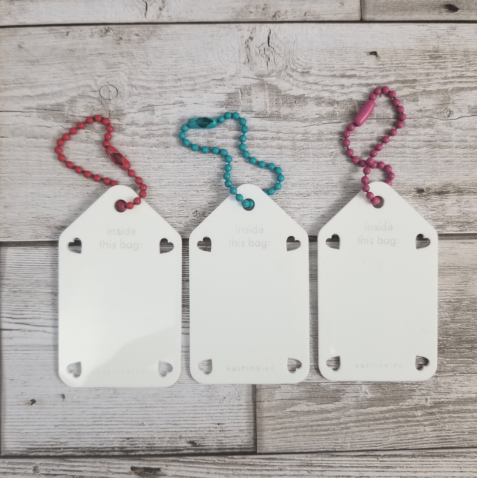 Katrinkles Write On / Wipe Off Acrylic White Project Bag Tags Notions and Tools