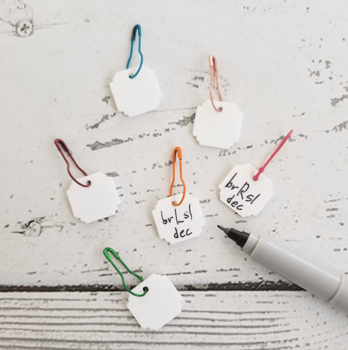 Katrinkles Write On / Wipe Off White Stitch Marker Set Stitch markers
